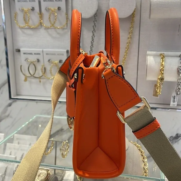 Michael Kors Mirella Extra-Small Ombré Logo Crossbody XBODY Shopper Poppy NWT